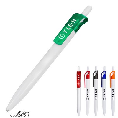 Plastic Click Pen With Translucent Clip