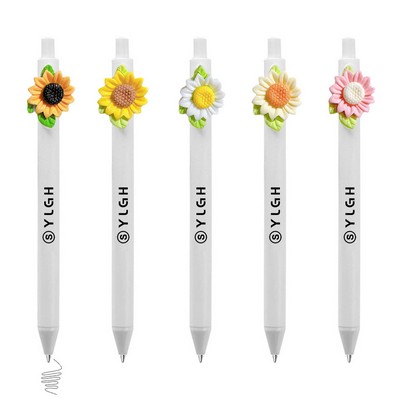 Green Leaf Sun Flower Click Activated Pen