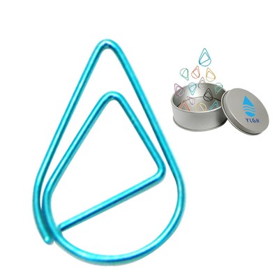 Water Drop Paper Pins With Tin Box