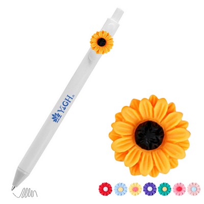 Click Activated Pen With Sunflower