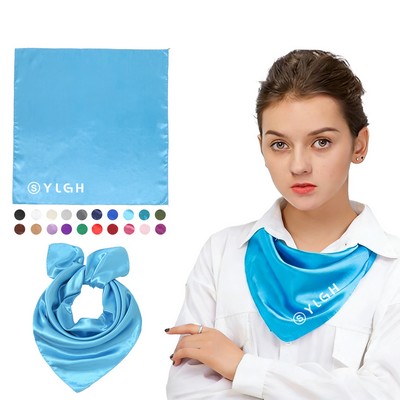 23.5" Square Artificial Silk Satin Scarf