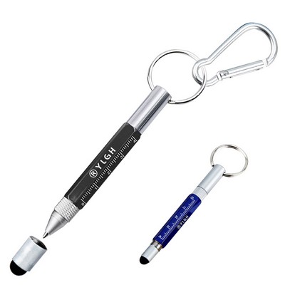 Multi Metal Tool Pen With Carabiner Key Ring