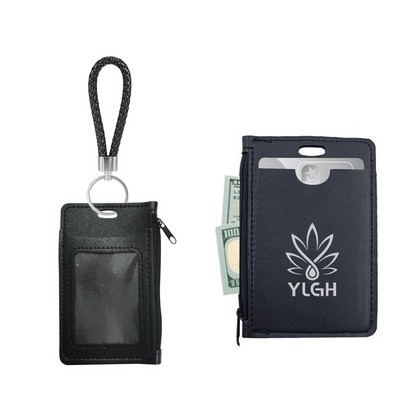 Zippered Card Holder With Keychain