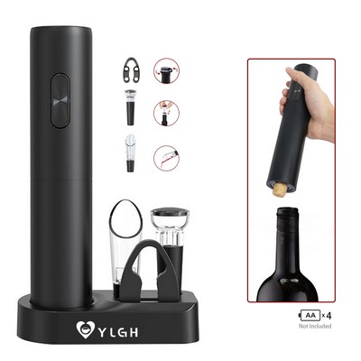 One Button Electric Wine Opener With Cork Pourer