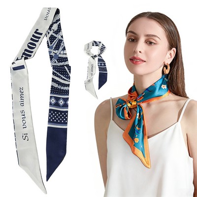 Artificial Silk Strap Scarf