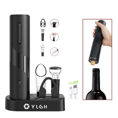 Rechargeable Electric Wine Opener With Cork Pourer