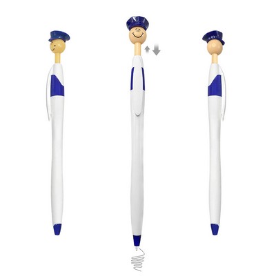 Captain Hat Cartoon Click Pen With Clip